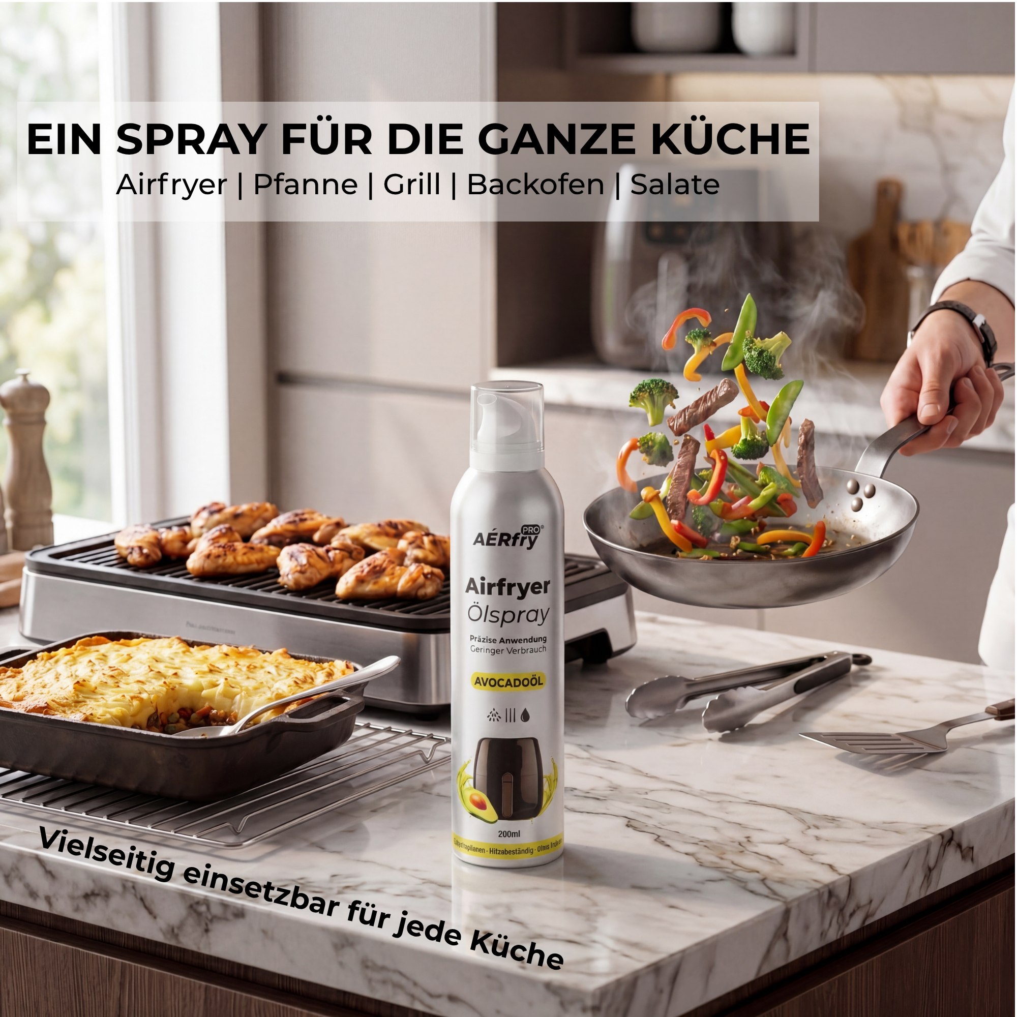 AÉRfryPRO® Airfryer Ölspray – Avocadoöl ohne Treibgas – 200 ml