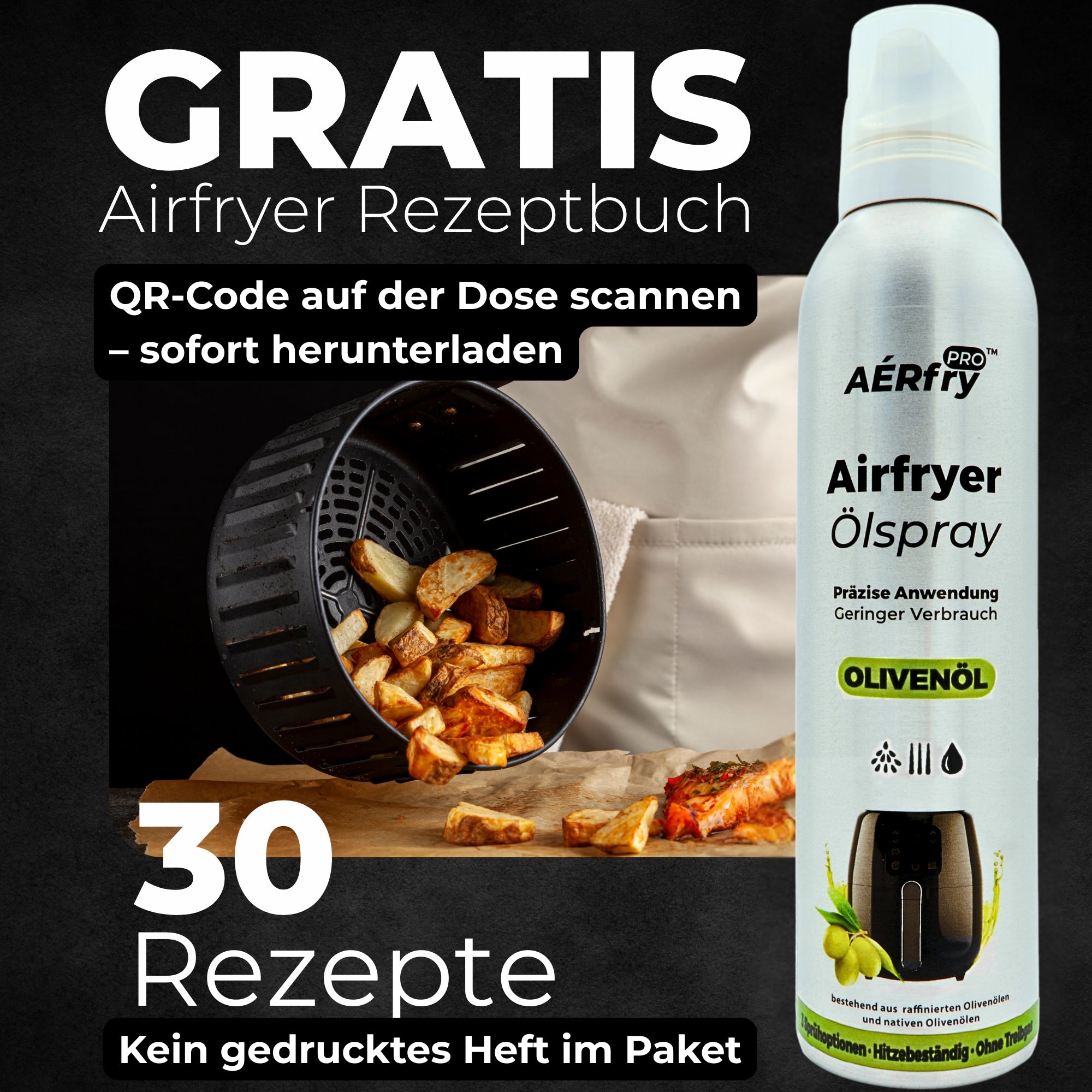 AÉRfryPRO™ Airfryer Ölspray – Olivenöl ohne Treibgas – 200 ml