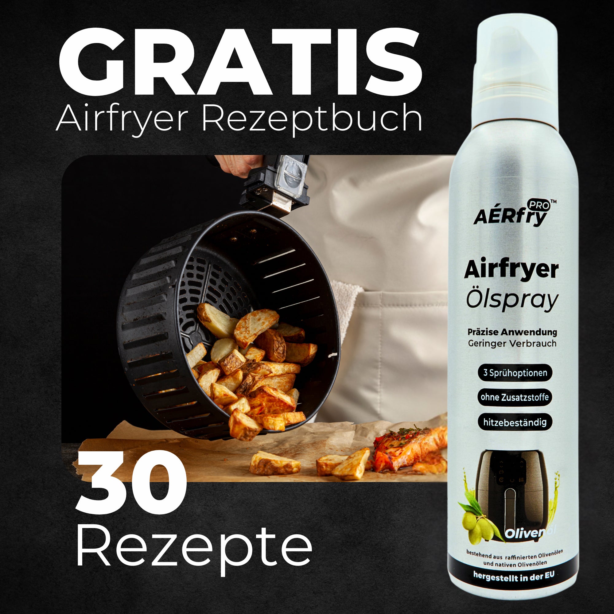 AÉRfryPRO Airfryer Oil Spray – 100% Pure Olive Oil for the Air Fryer & Kitchen