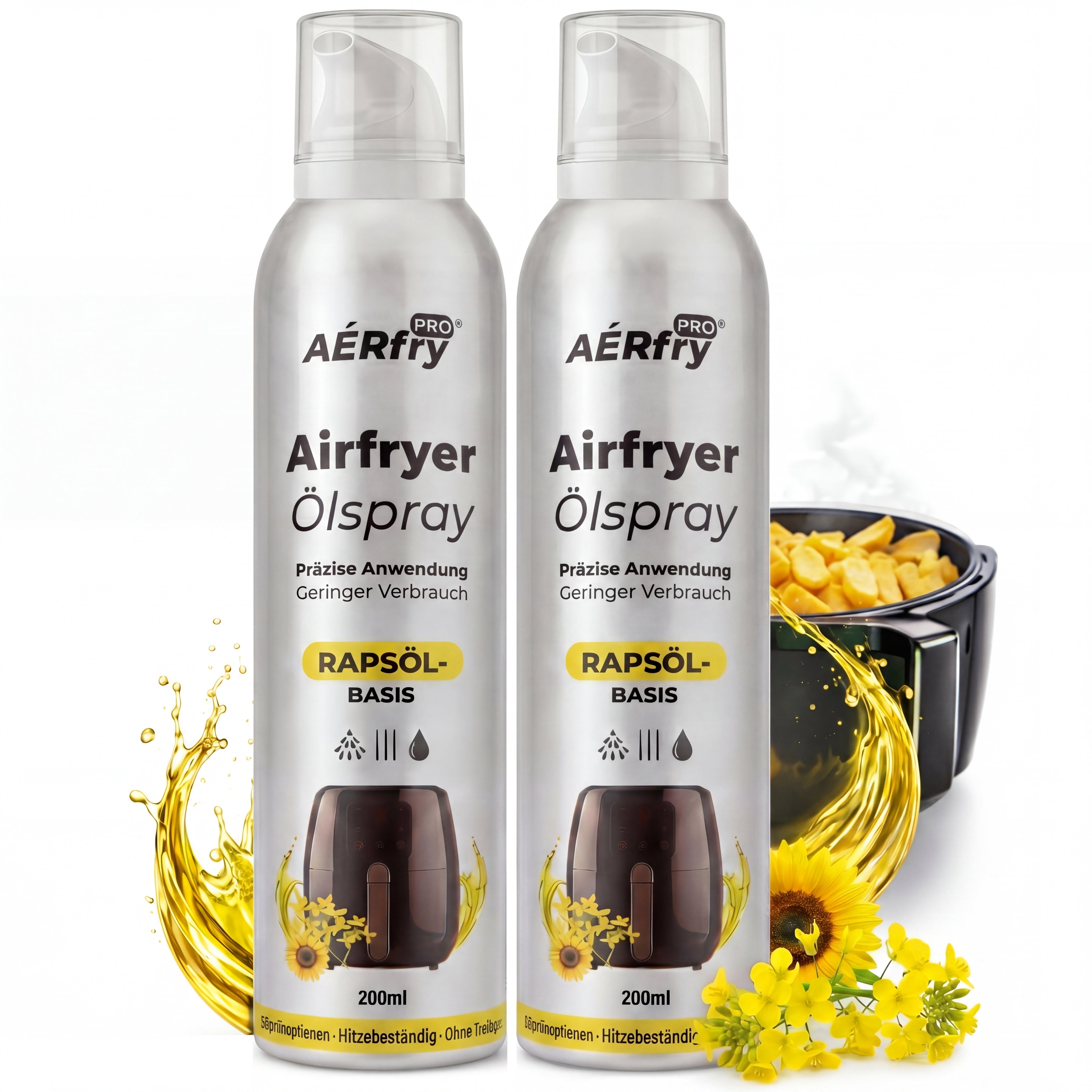 AÉRfryPRO® Airfryer Ölspray – Rapsöl ohne Treibgas – 200 ml
