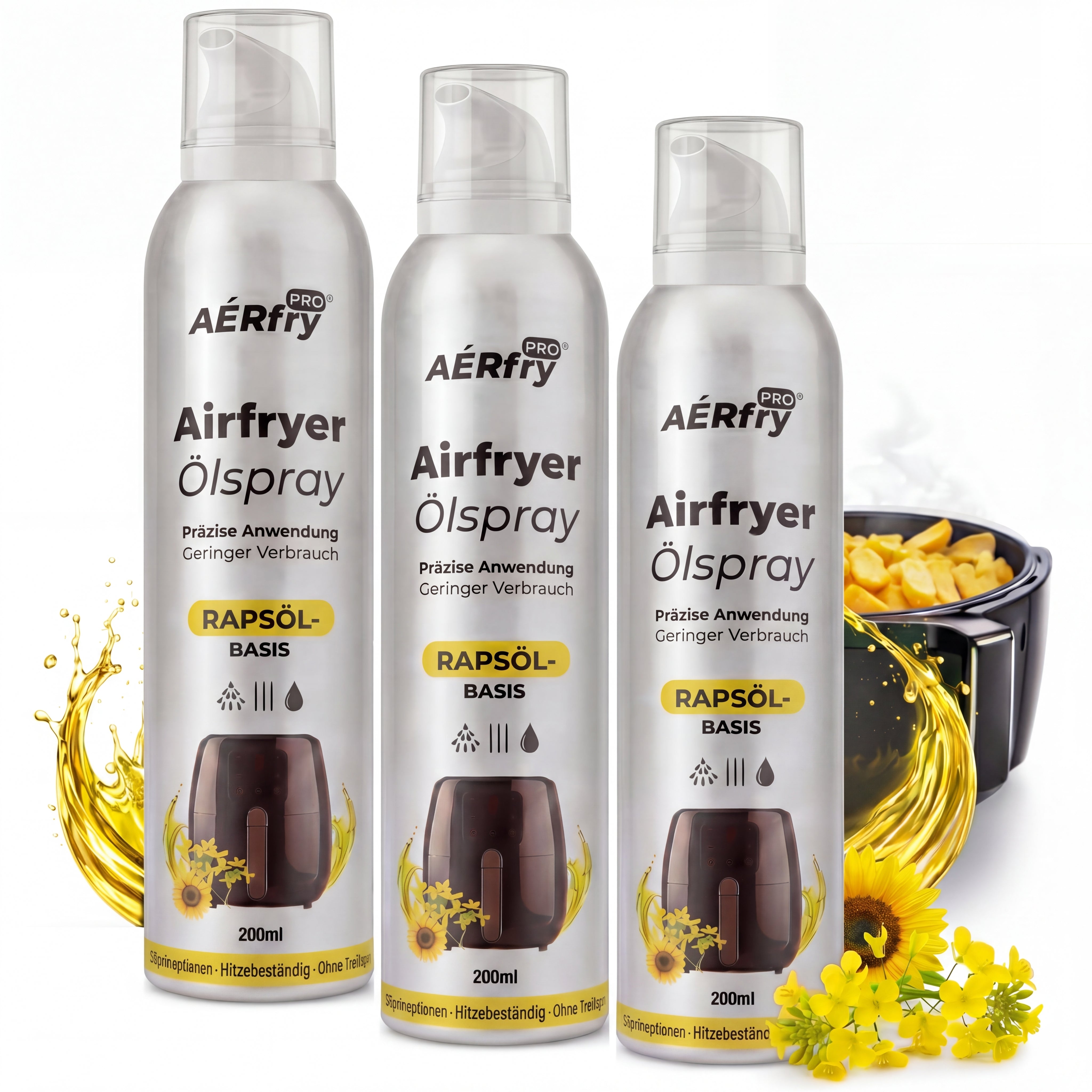 AÉRfryPRO® Airfryer Ölspray – Rapsöl ohne Treibgas – 200 ml