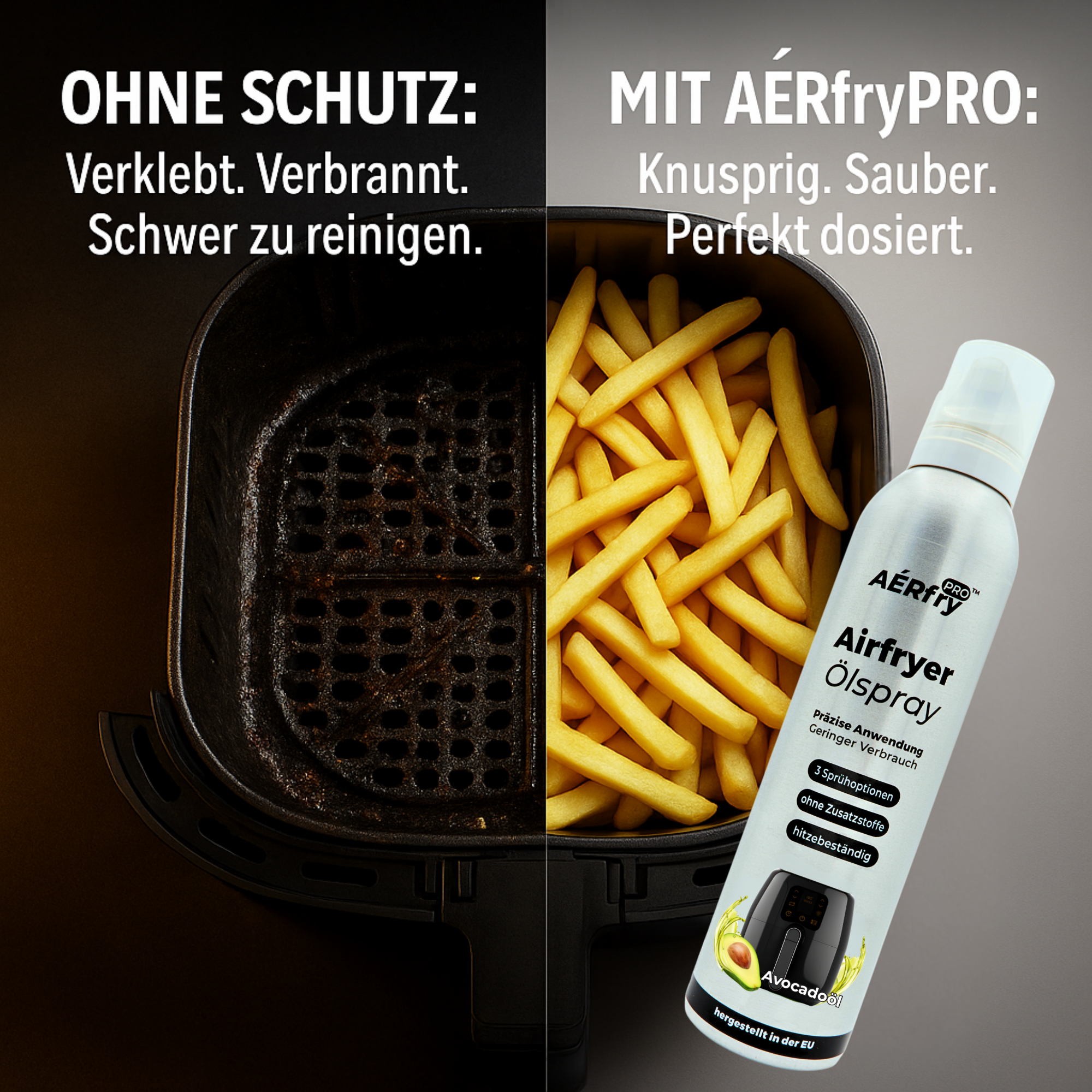 AÉRfryPRO® Airfryer Ölspray – Avocadoöl ohne Treibgas – 200 ml