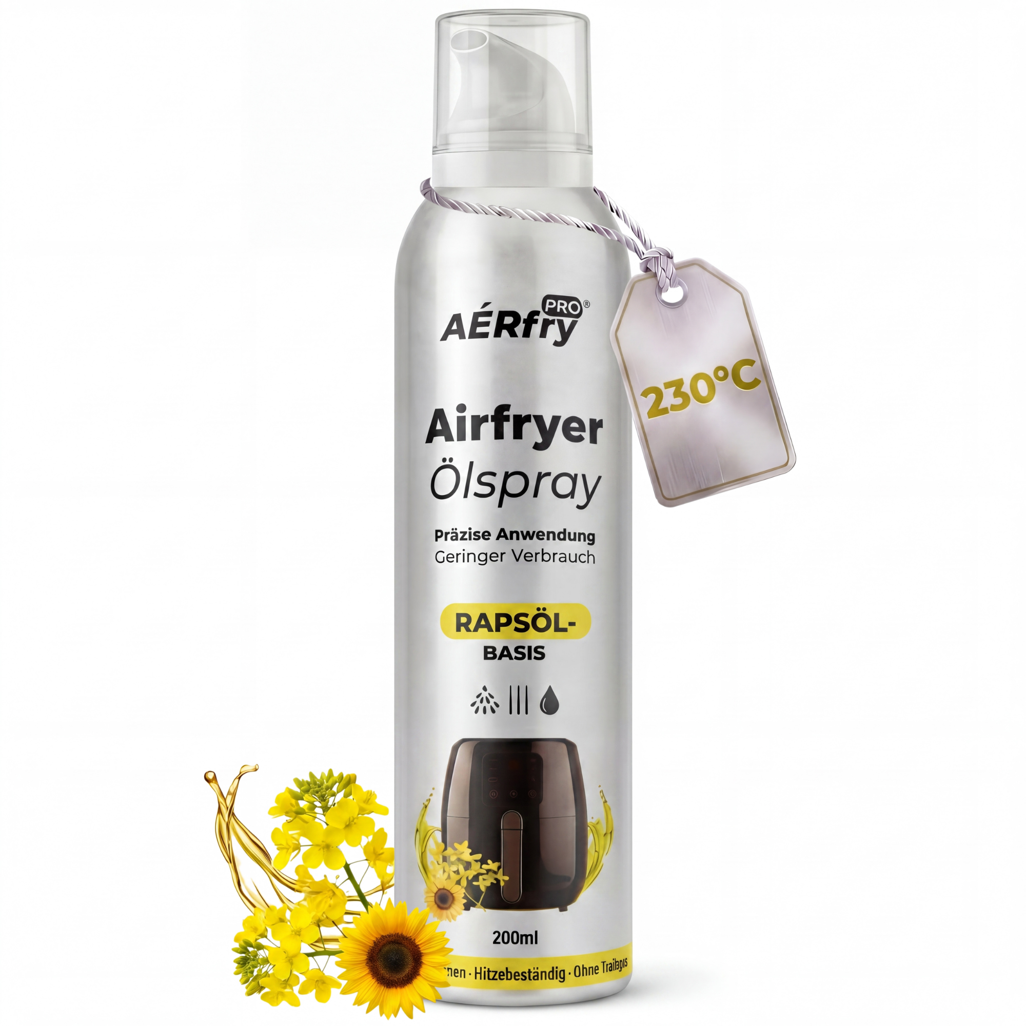 AÉRfryPRO® Airfryer Ölspray – Rapsöl ohne Treibgas – 200 ml