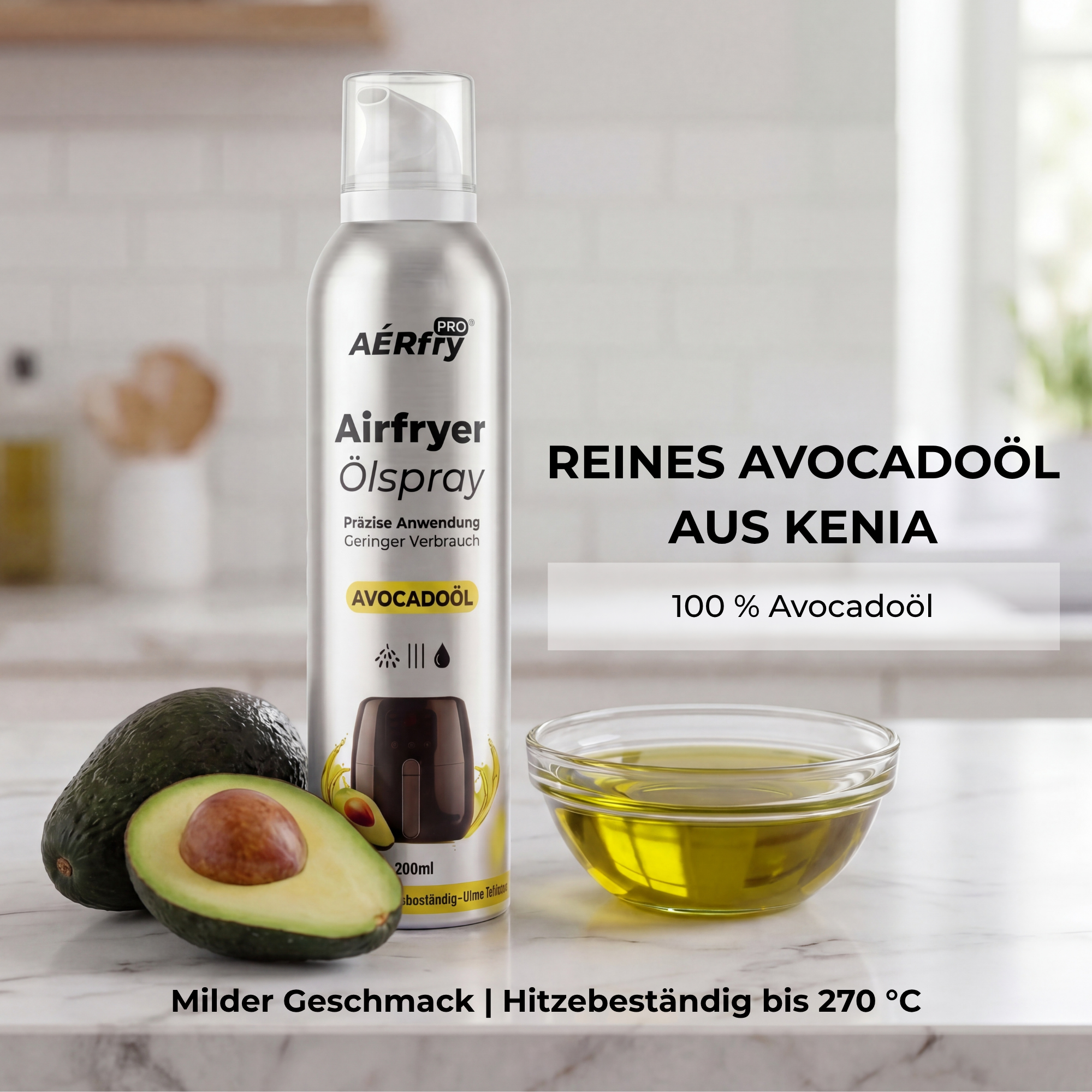 AÉRfryPRO® Airfryer Ölspray – Avocadoöl ohne Treibgas – 200 ml