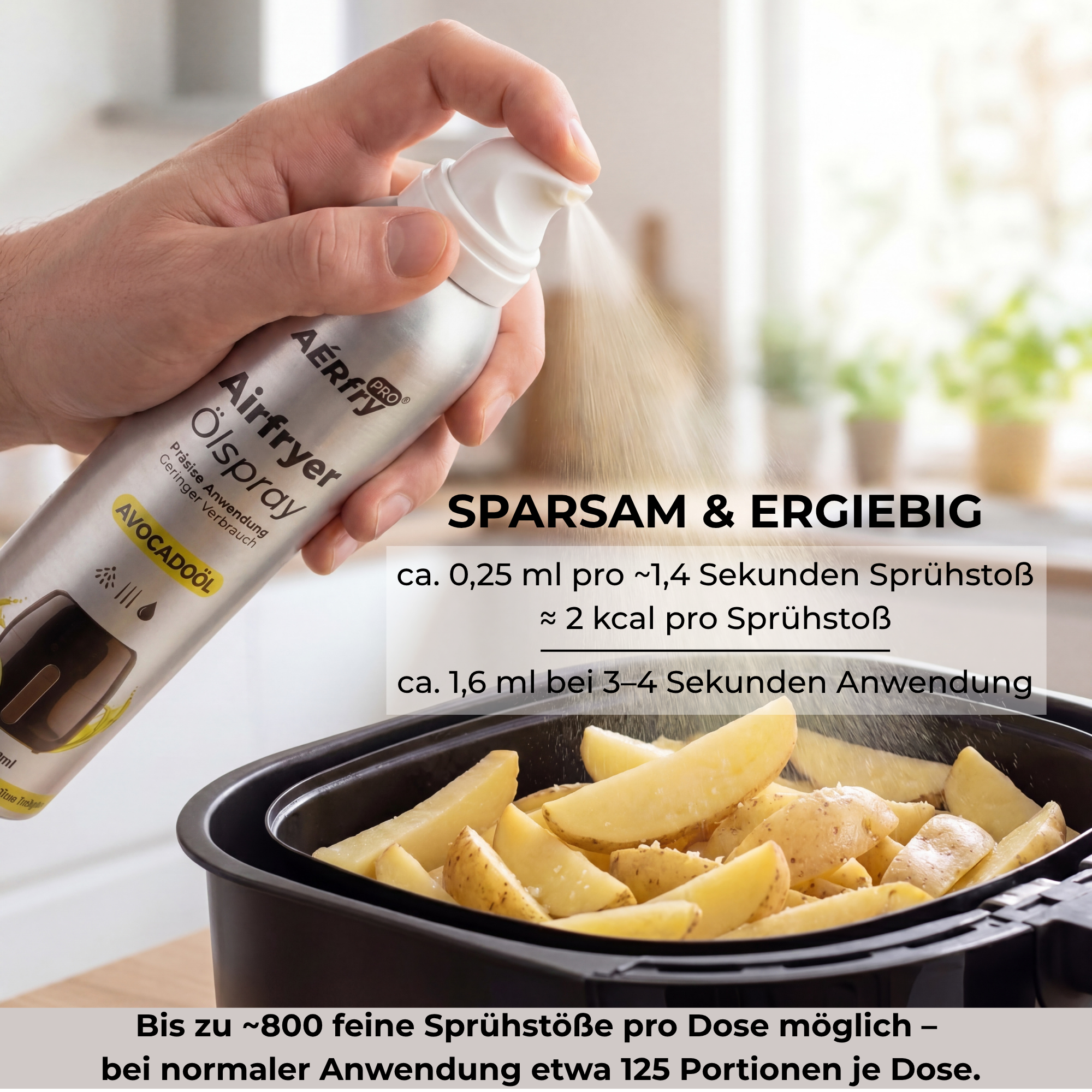 AÉRfryPRO® Airfryer Ölspray – Avocadoöl ohne Treibgas – 200 ml