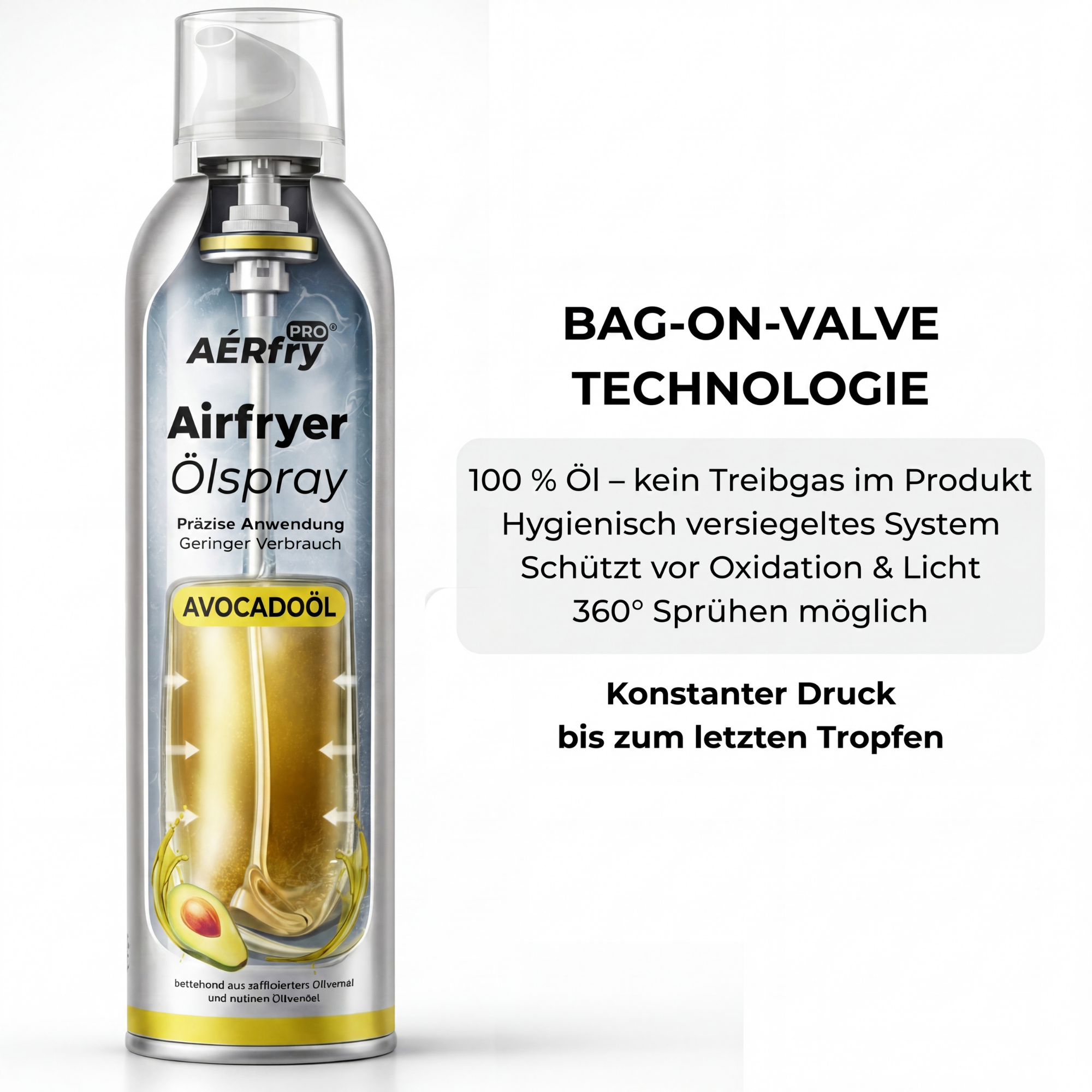 AÉRfryPRO® Airfryer Ölspray – Avocadoöl ohne Treibgas – 200 ml