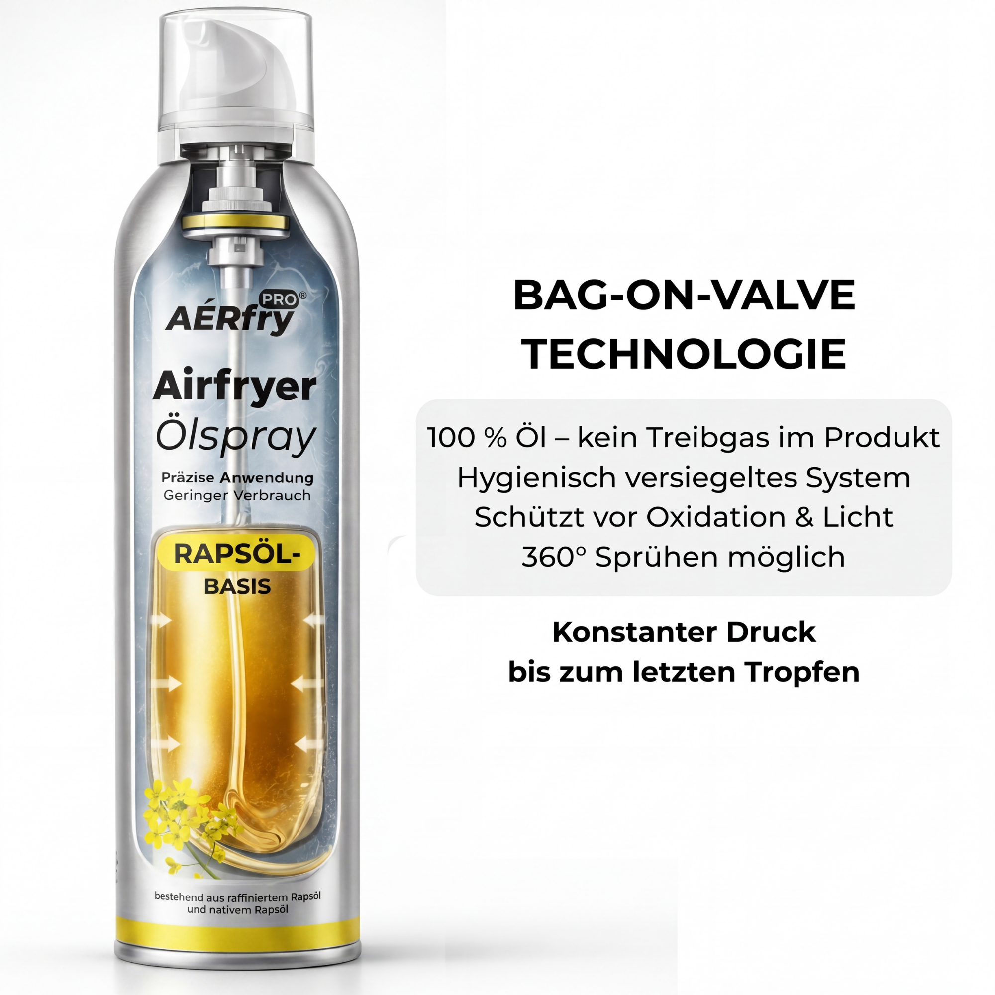 AÉRfryPRO® Airfryer Ölspray – Rapsöl ohne Treibgas – 200 ml