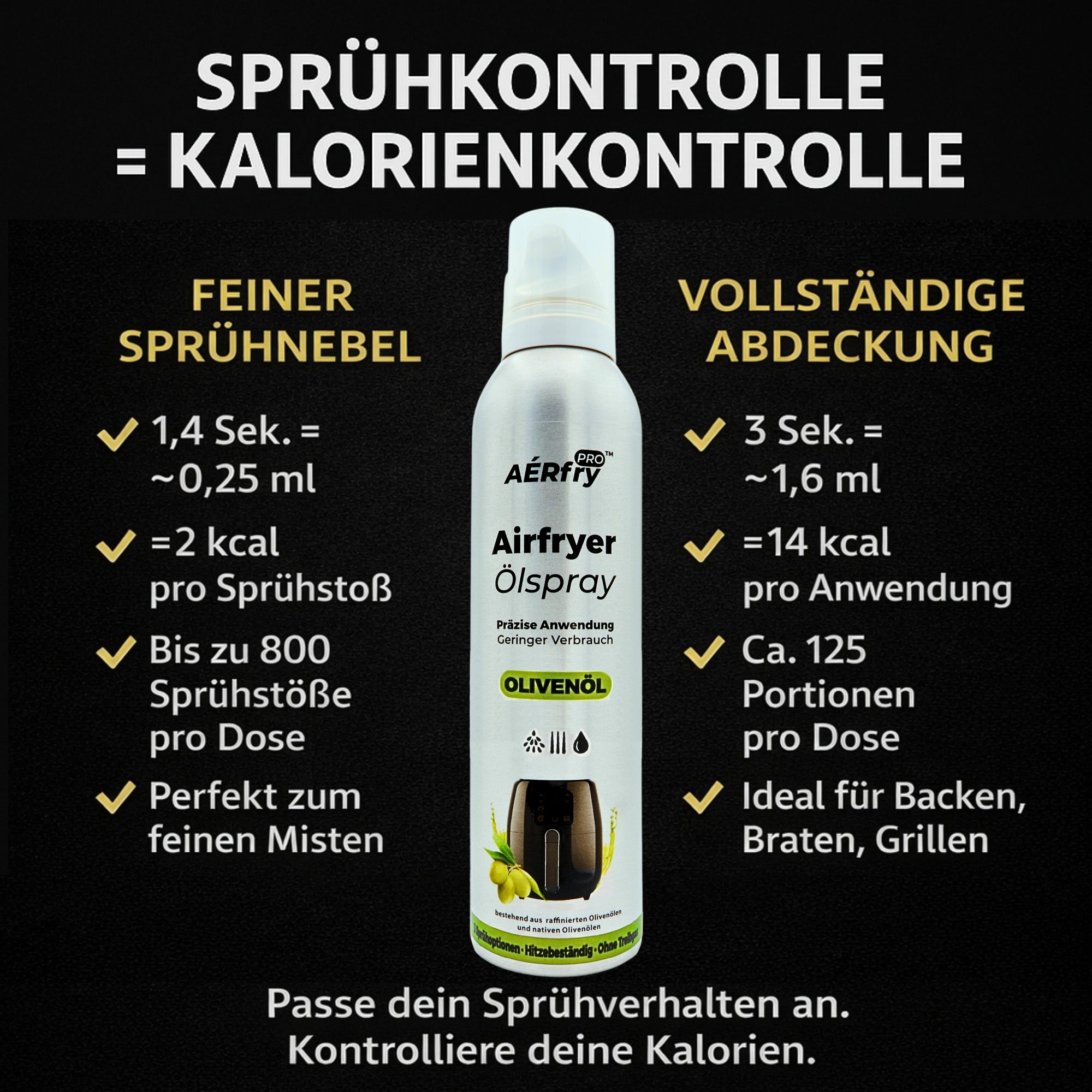 AÉRfryPRO™ Airfryer Ölspray – Olivenöl ohne Treibgas – 200 ml