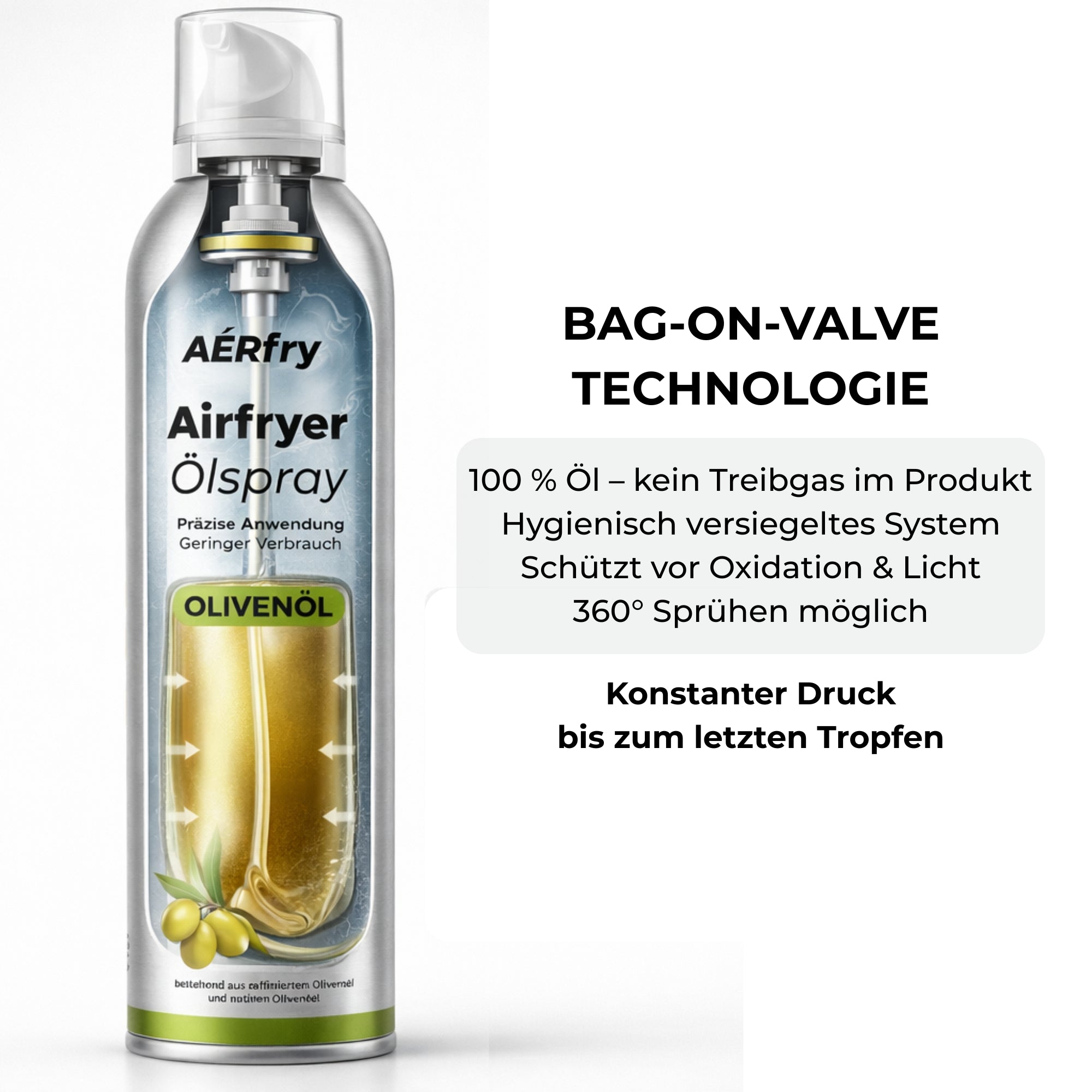 AÉRfryPRO Olivenöl Spray Inhaltsstoffe und Nährwerte