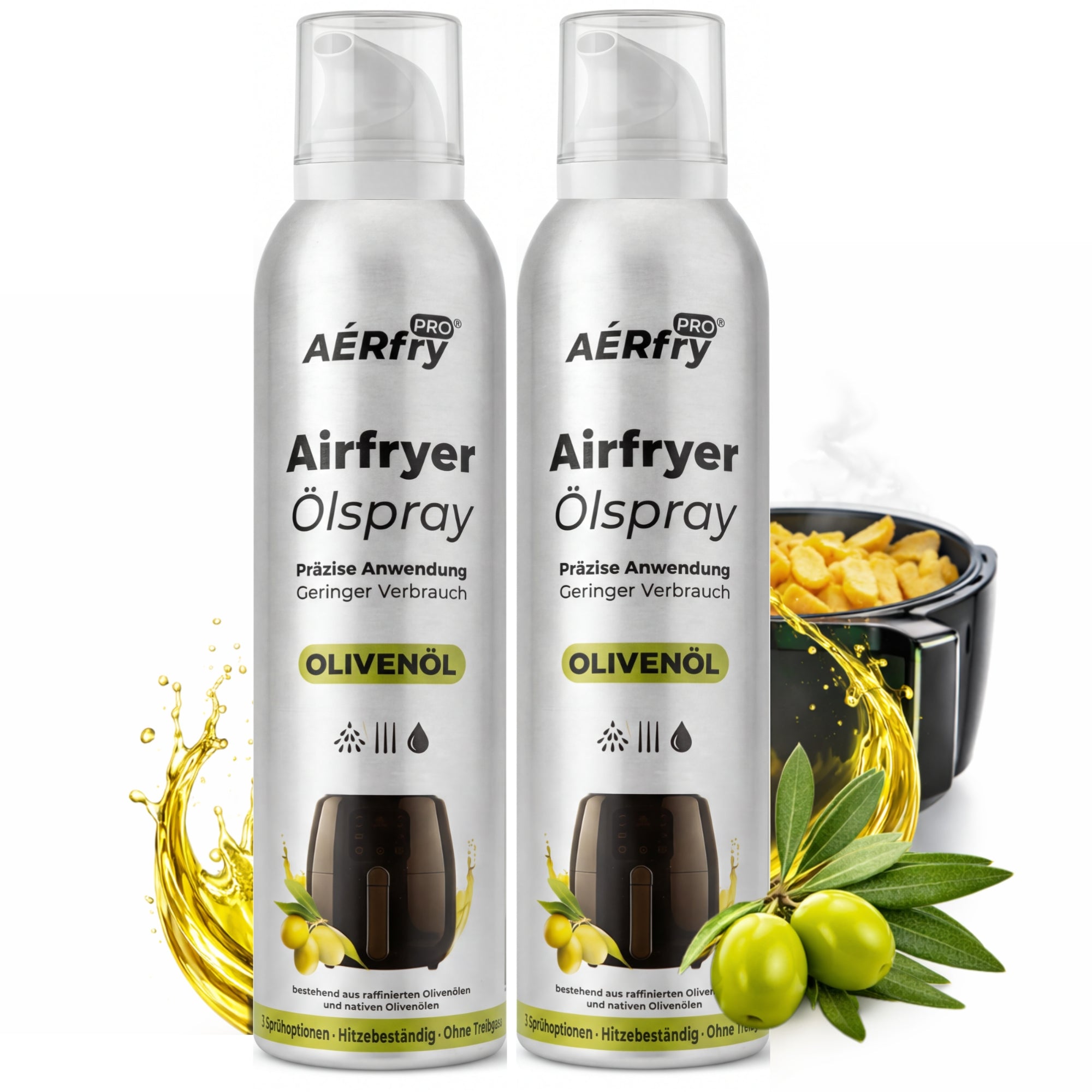 AÉRfryPRO Olivenöl Airfryer Ölspray 2er Bundle Vorteilspack